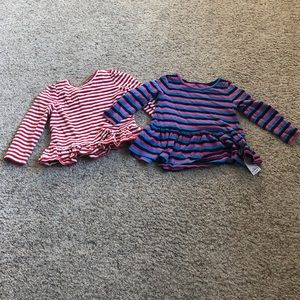 Two baby girl Gap peplum tops